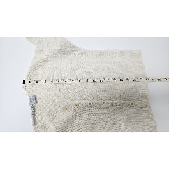 VTG Sweater Teas White Cotton 3/4 Sleeve Blouse Women's Small Lightweight Top - Picture 5 of 7